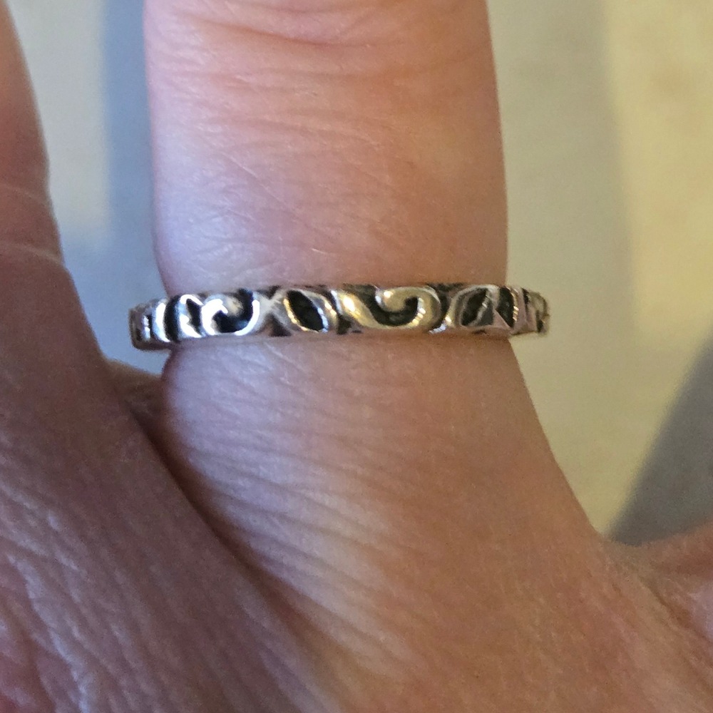 Silpada 925 Sterling Silver Scroll Filigree Stackable Band Ring Women Silver 7